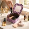imageMontana West X Wrangler Clear Makeup Bag Travel Cosmetic Bag Portable Make Up Toiletry Organizer for Women BlackSmall LeopardPurple
