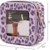 imageMontana West X Wrangler Clear Makeup Bag Travel Cosmetic Bag Portable Make Up Toiletry Organizer for Women BlackSmall LeopardPurple