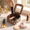 imageMontana West X Wrangler Clear Makeup Bag Travel Cosmetic Bag Portable Make Up Toiletry Organizer for Women BlackSmall LeopardTan