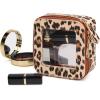 imageMontana West X Wrangler Clear Makeup Bag Travel Cosmetic Bag Portable Make Up Toiletry Organizer for Women BlackSmall LeopardTan