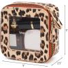 imageMontana West X Wrangler Clear Makeup Bag Travel Cosmetic Bag Portable Make Up Toiletry Organizer for Women BlackSmall LeopardTan