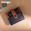 imageMontana West X Wrangler Womens Small Wallet Bifold Slim Card Wallet RFID Minimalist Cash Organizers with Zipper Coin PocketBlackBrown