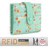 imageMontana West X Wrangler Womens Small Wallet Bifold Slim Card Wallet RFID Minimalist Cash Organizers with Zipper Coin PocketShadow of Mint Flowers