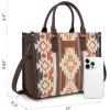 imageWrangler Chenille Tote Bag for Women Western Womens Crossbody Handbags Aztec Tophandle BagsCoffee