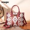 imageWrangler Chenille Tote Bag for Women Western Womens Crossbody Handbags Aztec Tophandle BagsRed