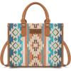imageWrangler Chenille Tote Bag for Women Western Womens Crossbody Handbags Aztec Tophandle BagsBrown