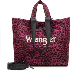 imageMontana West Wrangler Large Tote Bag for Women Designer Leopard Print Purse for Travel Work GymViolet