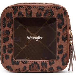 imageMontana West X Wrangler Clear Makeup Bag Travel Cosmetic Bag Portable Make Up Toiletry Organizer for Women BlackSmall LeopardCoffee