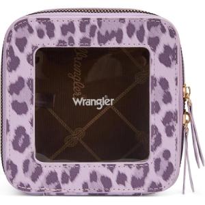 imageMontana West X Wrangler Clear Makeup Bag Travel Cosmetic Bag Portable Make Up Toiletry Organizer for Women BlackSmall LeopardPurple