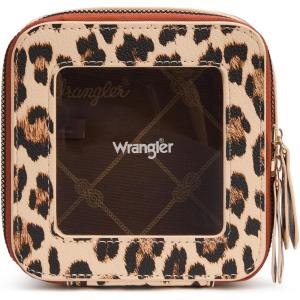 imageMontana West X Wrangler Clear Makeup Bag Travel Cosmetic Bag Portable Make Up Toiletry Organizer for Women BlackSmall LeopardTan