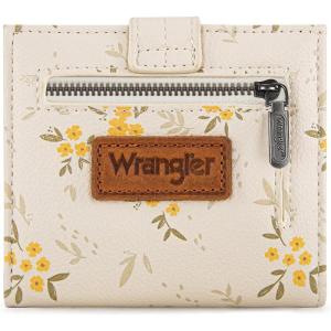 imageMontana West X Wrangler Womens Small Wallet Bifold Slim Card Wallet RFID Minimalist Cash Organizers with Zipper Coin PocketBeigeFloral