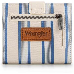 imageMontana West X Wrangler Womens Small Wallet Bifold Slim Card Wallet RFID Minimalist Cash Organizers with Zipper Coin PocketBeigeStriped