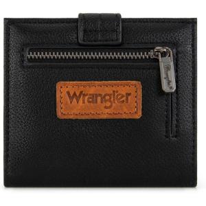imageMontana West X Wrangler Womens Small Wallet Bifold Slim Card Wallet RFID Minimalist Cash Organizers with Zipper Coin PocketBlack