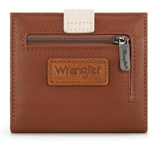 imageMontana West X Wrangler Womens Small Wallet Bifold Slim Card Wallet RFID Minimalist Cash Organizers with Zipper Coin PocketBrown