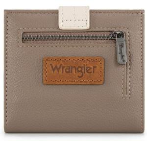 imageMontana West X Wrangler Womens Small Wallet Bifold Slim Card Wallet RFID Minimalist Cash Organizers with Zipper Coin PocketDark Khaki