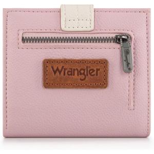 imageMontana West X Wrangler Womens Small Wallet Bifold Slim Card Wallet RFID Minimalist Cash Organizers with Zipper Coin PocketPink