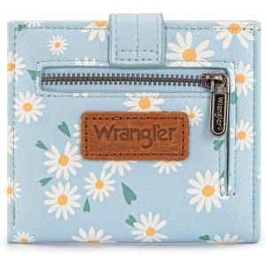 imageMontana West X Wrangler Womens Small Wallet Bifold Slim Card Wallet RFID Minimalist Cash Organizers with Zipper Coin PocketWhisper of Daisies