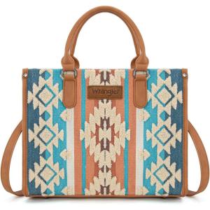imageWrangler Chenille Tote Bag for Women Western Womens Crossbody Handbags Aztec Tophandle BagsBrown