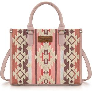 imageWrangler Chenille Tote Bag for Women Western Womens Crossbody Handbags Aztec Tophandle BagsPink