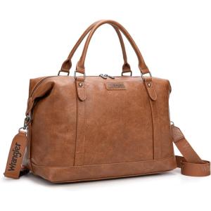 imageWrangler Duffel Bag Large Travel Weekender Bag for Women Waterproof Carry on Overnight Bag for GymTripsWeekendsBeigeBrown