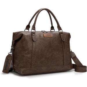 imageWrangler Duffel Bag Large Travel Weekender Bag for Women Waterproof Carry on Overnight Bag for GymTripsWeekendsBeigeCoffee