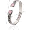 imageMontana West Wrangler Cuff Bracelet for Women Western Turquoise Adjustable Open Bangle Silver Plated Carved Floral Cowgirl Country JewelrySilverPink