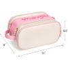 imageMontana West X Wrangler Large Makeup Bag Travel Toiletry Bag Portable Cosmetic Bag Make Up Organizer with Divider and Handle for Women AztecBeigePink