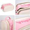 imageMontana West X Wrangler Large Makeup Bag Travel Toiletry Bag Portable Cosmetic Bag Make Up Organizer with Divider and Handle for Women AztecBeigePink