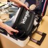 imageMontana West X Wrangler Large Makeup Bag Travel Toiletry Bag Portable Cosmetic Bag Make Up Organizer with Divider and Handle for Women AztecBlack