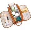 imageMontana West X Wrangler Large Makeup Bag Travel Toiletry Bag Portable Cosmetic Bag Make Up Organizer with Divider and Handle for Women AztecBrown