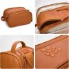 imageMontana West X Wrangler Large Makeup Bag Travel Toiletry Bag Portable Cosmetic Bag Make Up Organizer with Divider and Handle for Women AztecBrown