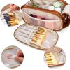 imageMontana West X Wrangler Large Makeup Bag Travel Toiletry Bag Portable Cosmetic Bag Make Up Organizer with Divider and Handle for Women AztecBrown