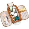 imageMontana West X Wrangler Large Makeup Bag Travel Toiletry Bag Portable Cosmetic Bag Make Up Organizer with Divider and Handle for Women AztecBrownTan