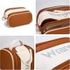 imageMontana West X Wrangler Large Makeup Bag Travel Toiletry Bag Portable Cosmetic Bag Make Up Organizer with Divider and Handle for Women AztecBrownTan