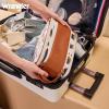imageMontana West X Wrangler Large Makeup Bag Travel Toiletry Bag Portable Cosmetic Bag Make Up Organizer with Divider and Handle for Women AztecCowBrown