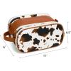 imageMontana West X Wrangler Large Makeup Bag Travel Toiletry Bag Portable Cosmetic Bag Make Up Organizer with Divider and Handle for Women AztecCowBrown