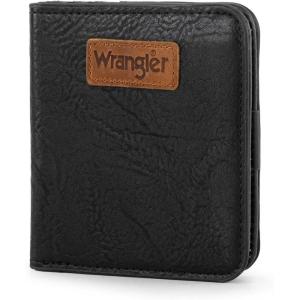 imageMontana West X Wrangler Small Wallet Women Slim Thin Wallets Card Cases Money Organizer Minimalist Pocket Wallet with RFID LiningBlack