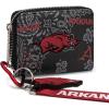 imageMontana West Texas Tech Red Raiders Zip Around Wallet with Wristlet Strap  NCAA College Team Logo Paisley Print Purse for Fans NCTTU012BGAFUBlack