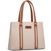 imageWrangler Double Compartment Tote Bag for Women Whipstitch HandbagTan