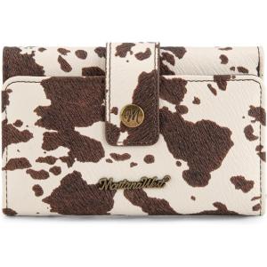 imageMontana West Brown Wallets for Women Embossed Floral Wallet Womens Trifold Small Wallets Woman Card Cash Wallet Ladies Female RFID Wallets with ID WindowCow PrintCoffee