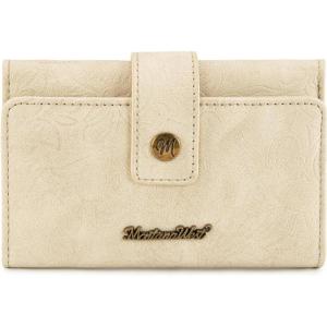 imageMontana West Brown Wallets for Women Embossed Floral Wallet Womens Trifold Small Wallets Woman Card Cash Wallet Ladies Female RFID Wallets with ID WindowApricot