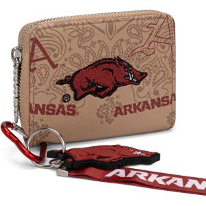 imageMontana West Texas Tech Red Raiders Zip Around Wallet with Wristlet Strap  NCAA College Team Logo Paisley Print Purse for Fans NCTTU012BGAFUKhaki