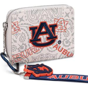 imageMontana West Texas Tech Red Raiders Zip Around Wallet with Wristlet Strap  NCAA College Team Logo Paisley Print Purse for Fans NCTTU012BGAUBeige