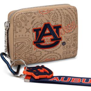 imageMontana West Texas Tech Red Raiders Zip Around Wallet with Wristlet Strap  NCAA College Team Logo Paisley Print Purse for Fans NCTTU012BGAUKhaki