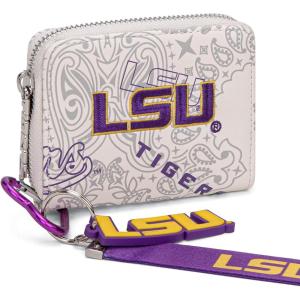 imageMontana West Texas Tech Red Raiders Zip Around Wallet with Wristlet Strap  NCAA College Team Logo Paisley Print Purse for Fans NCTTU012BGLSUBeige