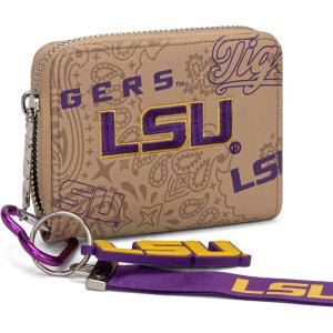 imageMontana West Texas Tech Red Raiders Zip Around Wallet with Wristlet Strap  NCAA College Team Logo Paisley Print Purse for Fans NCTTU012BGLSUKhaki
