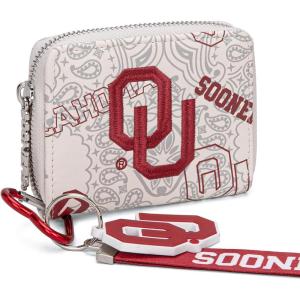imageMontana West Texas Tech Red Raiders Zip Around Wallet with Wristlet Strap  NCAA College Team Logo Paisley Print Purse for Fans NCTTU012BGOUBeige