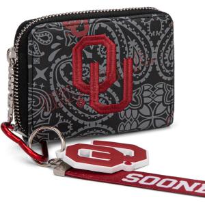 imageMontana West Texas Tech Red Raiders Zip Around Wallet with Wristlet Strap  NCAA College Team Logo Paisley Print Purse for Fans NCTTU012BGOUBlack
