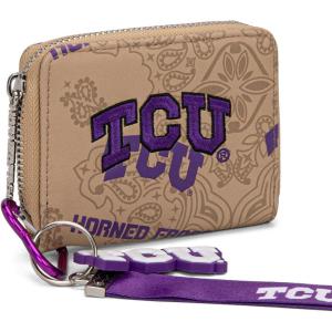 imageMontana West Texas Tech Red Raiders Zip Around Wallet with Wristlet Strap  NCAA College Team Logo Paisley Print Purse for Fans NCTTU012BGTCUKhaki
