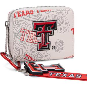 imageMontana West Texas Tech Red Raiders Zip Around Wallet with Wristlet Strap  NCAA College Team Logo Paisley Print Purse for Fans NCTTU012BGTTUBeige